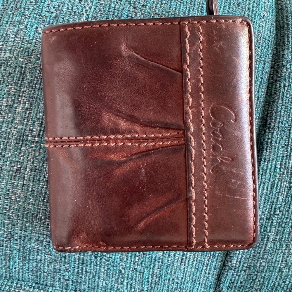 Coach Dark Brown Leather Bifold Wallet